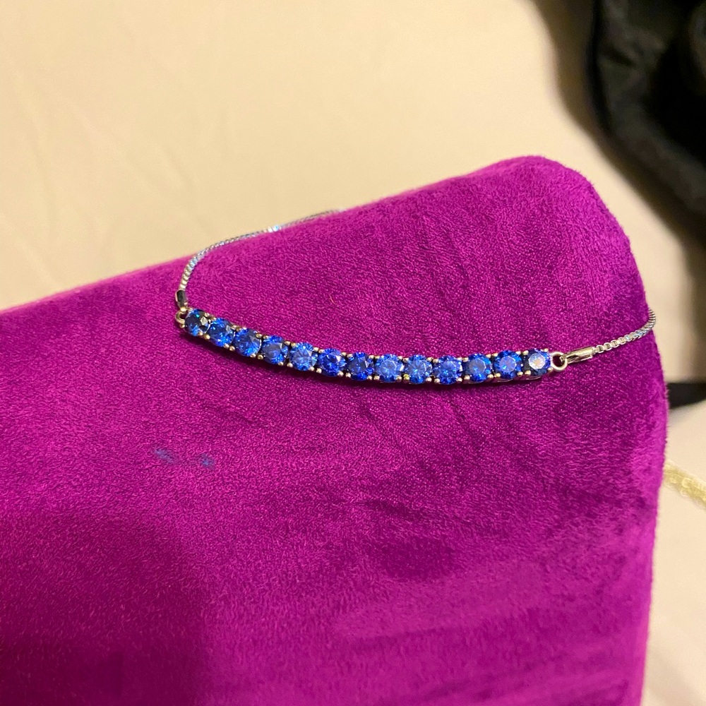 Blue CZ adjustable bracelet